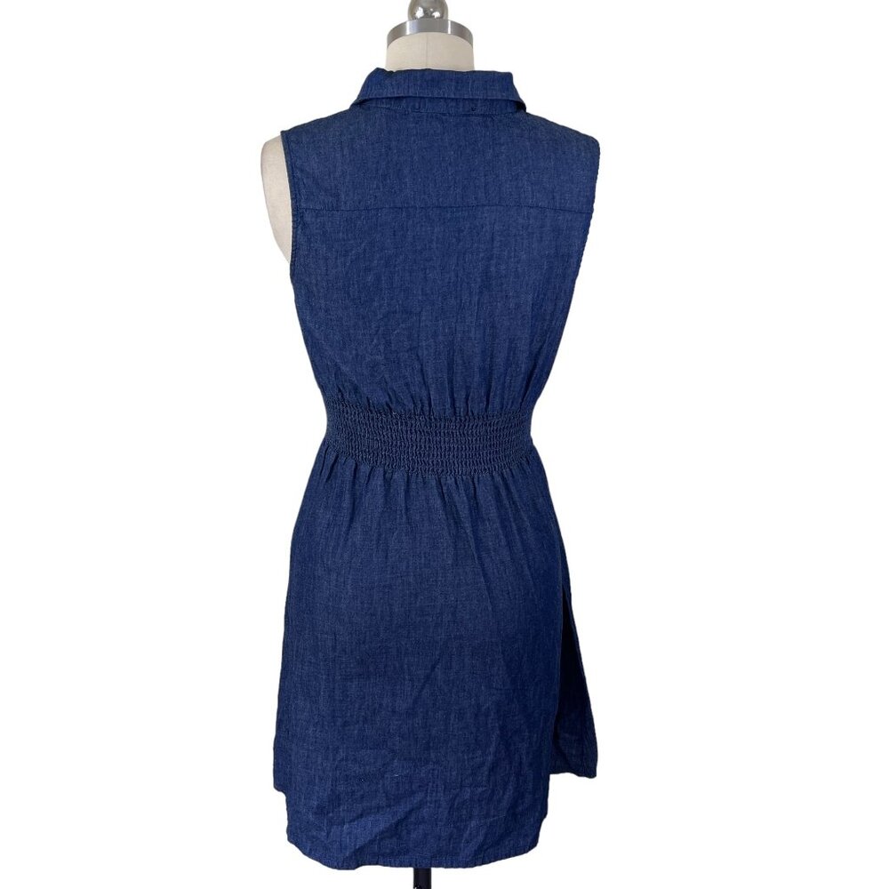 Love University Y2K Denim Dress Womens S/M Blue Sleeveless Western Boho Indie - Picture 4 of 10